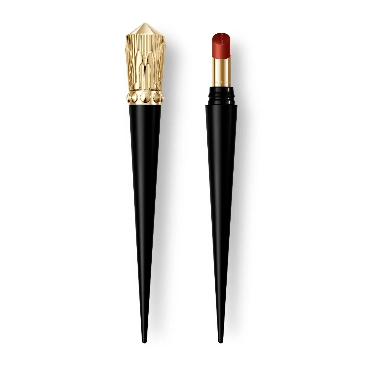 Christian Louboutin Rouge Stiletto Lumi Matte – Matte Lipstick – Red Wood 157L - Beauty - front view